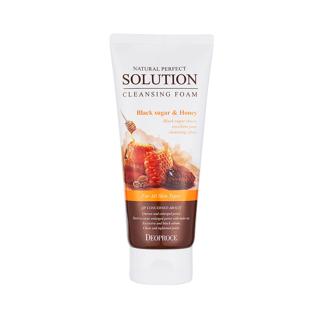 DEOPROCE Natural Perfect Solution Cleansing Foam Black Sugar And Honey 170g